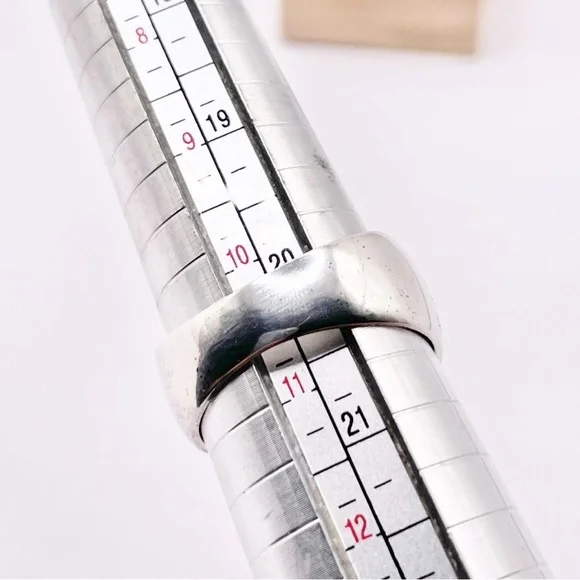 Size 10.5 Blue Chalcedony 925 Sterling Silver Ring - Picture 6 of 8